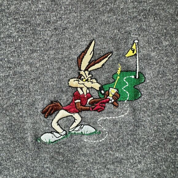 Vintage VTG Warner Brothers Bros Wile E. Coyote Golf Polo Size M - Picture 2 of 5